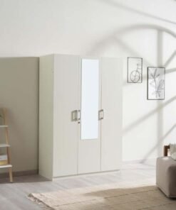 Pan Home PREMIER 3 DOOR WARDROBE WITH MIRROR - WHITE