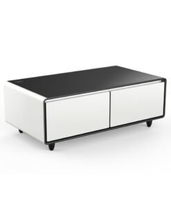 STAR TRACK 135L Smart Touch Table Fridge with Compressor Cooling, Dual Doors, Wireless & USB Charging, Bluetooth Surround Speakers, LED Control Panel, for Home, Bedroom, Office ST-TMT-135L(PW) Pearl White