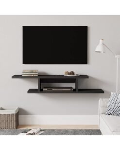 MODERN HOME Floating TV Cabinet Stand Wall Mounted Media Console Shelf - Black