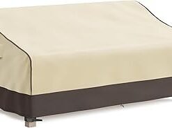 Outdoor Couch Cover Waterproof, Patio Furniture Covers for 3-Seater Couch, Fits up to 80"W x 38"D x 35"H, Moisture-proof & UV-protection, Brown & Khaki