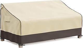 Outdoor Couch Cover Waterproof, Patio Furniture Covers for 3-Seater Couch, Fits up to 80"W x 38"D x 35"H, Moisture-proof & UV-protection, Brown & Khaki