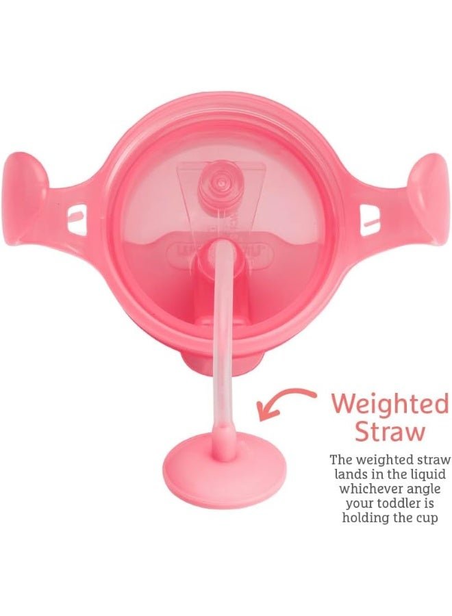 Munchkin Click Lock Tip and Sip Weighted Flexi Straw Trainer Cup (7 Oz/207 Ml Pink) - Image 2