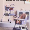 MissTiara Infant Toddler Convertible High Chair for Kids with Adjustable Height and Footrest, Baby Feeding Booster Seat with Tray,Wheels,Safety Belt For 6 Months to 4 Years