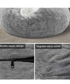Arabest Bean Bag Chairs，Giant Bean Bag Chair for Adults，6ft Big Bean Bag Cover Comfy Bean Bag Bed (No Filler, Cover only) Fluffy Lazy Sofa (Grey 6ft(150*75cm)) - Image 4