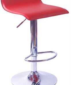 Adjustable Bar Chair Swivel Bar Stool with Footrest for Kitchen Bar Counter Red