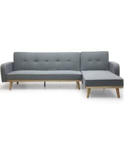 MULTI HOME FURNITURE Modern design Sofa Bed or Three seater L shape sofa made with finest fabric with wooden legs MH-851-GREY SOFA CUM BED