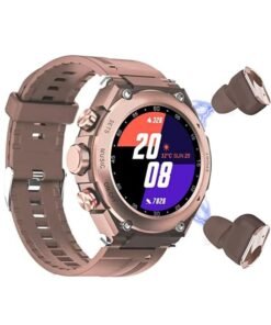 AROAQ T92 Smart Watch with Headset Bluetooth 3 IN 1  Smart Watch Integrated Wireless Headset Temperature Heart Rate Monitor Brown