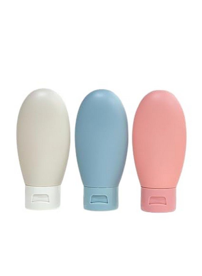 SPIRITUAL HOUSE 3 Pcs Travel Bottles Set, 60ML Travel Bottles & Containers, Small Mini Empty Plastic Squeeze Bottles for Travel Toiletries,Shampoo and Conditioner with Storage Bag