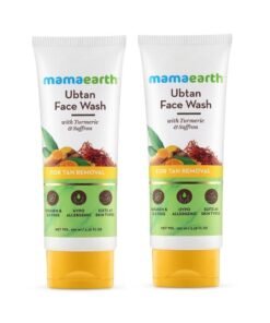 Mamaearth Ubtan Natural Face Wash with Turmeric & Saffron for Tan Removal and Skin Brightening 100 ml (Pack of 2)
