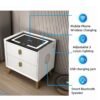 JANTENS Nightstands with Bluetooth Speaker and Mobile Phone Wireless Charging White Bedside Table 50x40x46CM