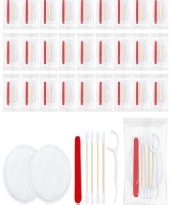 LLHQAMT Hotel Vanity Set, Bulk Vanity Kit Individually Packaged, Vanity Kit With Cotton Pads, Cotton Swabs, Dental Floss And Nail File (50 pcs)