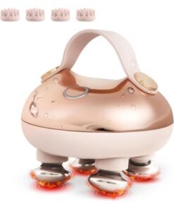 Head Massager Scalp Acupoint Meridian Red Light Therapy Portable Kneading Head Massager Rechargeable Waterproof Shower Relaxation Massager for Scalp and Pet Massage Gift for Parents