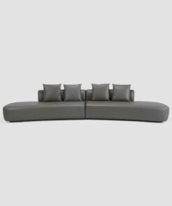 AL HUZAIFA FURNITURE Bella Crescent Sectional Sofa, In Pu Leather