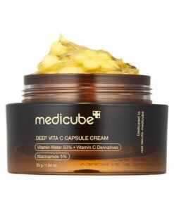 Medicube Deep Vitamin C Golden Capsule Face Moisturizer - Liposome Capsules For Wrinkles, Skin Radiance - Transparent Gel For Glow Hydration - Korean Skin Care 1.94 Oz