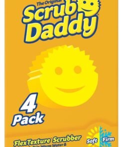 Scrub Daddy All Purpose Cleaning Sponge, Scratch Free Scrubber for Dishes and Home, Soft in Warm Water, Firm in Cold, Deep Cleaning Kitchen and Bathroom, Multi-use, Set Of 4.