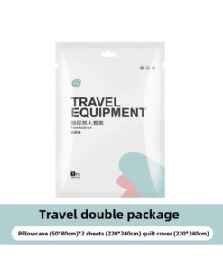 Hotel Disposable Bed Sheet Quilt Cover Pillowcase Four-piece Travel Travel Travel Double Bed Top Supplies Thickened Dirty Portable-Color:Rose-Specifications:four-piece Set