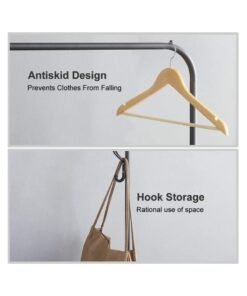 BLOOMING TIME Multifunctional Metal Garment Rack with Shelf – Organize and Display Clothes in Style - Image 4
