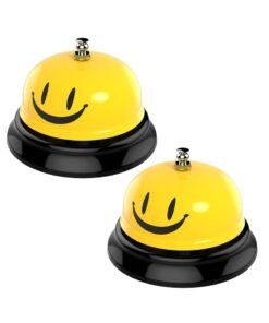 Oasisgalore 2 Pack Call Bell, Service Bell Dinner Desk Bell for The Porter Kitchen Restaurant Bar Hotel Schools (Yellow)