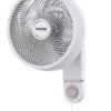 GEEPAS 14" Wall Fan With 3 Speed Setting, ABS Circulator Head, AS 5 Fins Blade, ABS Body, Wide Angle Oscillation, 60W Powerful Motor, Chrome & Silver Painting Decoration 60 W GF21203 White