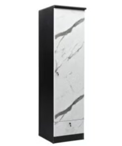 ALWASIT HOME 1 Door Wooden Wardrobe Cabinet Cupboard With Door & Drawer Lock Keys Engineered Wood Perfect Modern Stylish Heavy Duty Color Wenge Marble
