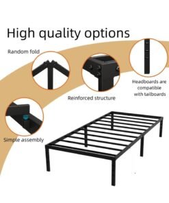 Alternative view of XiuWoo 190.5X96cm Twin Bed Frame, Twin Size Bed Frame with Underbed Storage Space, Metal Platform Bed Heavy Duty Metal Slat Support, No Box Spring Needed, Easy Assembly, Black