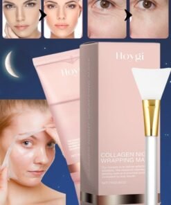 Hoygi Collagen Night Wrapping  Mask 75G Deeply Hydrates Skin Overnight Face Mask Collagen Peel Off Mask Deep Collagen Mask Overnight Collagen Wrapping Face Mask for Evens Skin Tone and Deep Nourishment