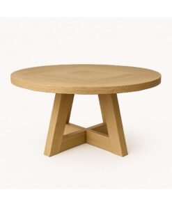 Horoof HomeÂ® Rustic Round Dining Table for 4 â€“ 47" natural Wood Farmhouse Kitchen Table