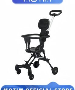 Motim Lightweight Foldable Baby Stroller Two-Way Baby Stroller with One-Button Folding & Safety Harness & Parent Handle for outings