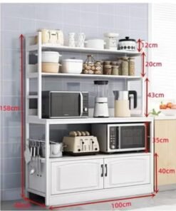 KLNAMAEAAN Multipurpose Storage Cabinet Corner Kitchen Sideboard White 100 * 40 * 158cm Wood White