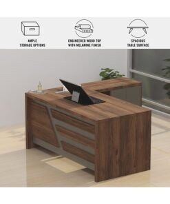 Alternative view of Mahmayi Noce 1825 160cm Modern Executive Desk Dark Walnut