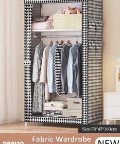 DUNISO Portable Clothes Closet with Side Pockets,Fabric Wardrobe for Hanging Clothes,Freestanding Garment Organizer with Sturdy Fabric Cover,Closet Clothes Organizer with Zipper for Bedroom, Cloakroom Sturdy and Easy Assemble