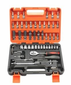 GROIC 53pcs1/4-Inch Car Repair Tool Ratchet Wrench Drive Socket Set,Household Tool Kit with Portable Toolbox Decare,Auto Repair Tool Set,Automotive Supplies