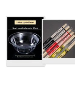 Disposable Tableware Bowl Chopsticks Suit Dish Bowl Cup Spoon Four-piece Plastic Aviation Tableware Hard Hotel Household Wholesale-Color:Crystal Thickened Aviation Bowl Chopsticks Each 100