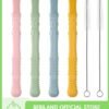 Bebiland 4 Pack Baby Teething Tubes Teether Sticks, Silicone Hollow Teething Sticks for Babies 6-12 Months, Infant Teething Relief Chew Tubes, Toddler Teething Straws Baby Gifts Teethers for Kids Girls Boys