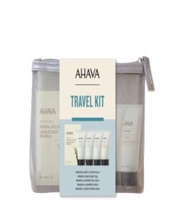 AHAVA Travel Kit - Includes Dead Sea Mineral Body Lotion 1.3 Fl.Oz, Mineral Shower Gel 1.3 Fl.Oz, Mineral Conditioner 1.3 Fl.Oz, Mineral Shampoo 1.3 Fl.Oz & Mineral Mud Soap 1 Oz.