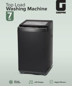GEEPAS 7 KG Fully Automatic Washing Machine| Top Load Equipped with Child Lock, Air Dry Function, Digital Display, IMD Control Panel, Stainless Steel Inner Tub| 1 Year Warranty 0 W 0 W GFWM7800LCQ Silver
