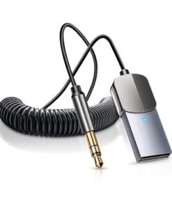 SYOSI Bluetooth Aux Adapter Car Bluetooth v5.0 Wireless Receiver USB to 3.5mm Jack Adapter Built-in Microphone Aux Input for Hands-Free Calls Plug Play Auto Power on for Car Speaker Home Audio