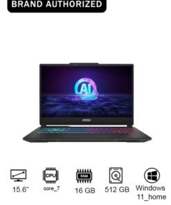 MSI Cyborg Laptop With 15.6-Inch Full HD Display,Core 7 240H Processor/16GB RAM/512GB SSD/Nvidia Geforce RTX 4050 6GB Graphics/Windows 11 Home Translucent Black