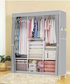 Self-Pickup Simple Wardrobe Fabric Wardrobe With Reinforced Steel Frame, Single-Person Storage, Dustproof