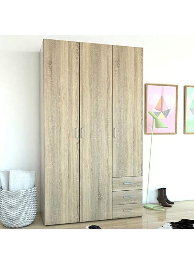 AVON Furniture Factory Mdf Wood Customized Modern 3 Door Clothes Wardrobe With 3 Drawers