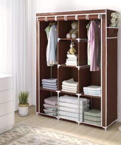 Ebee 6+2 Layer Fancy Collapsible Closet/Cabinet (Brown)