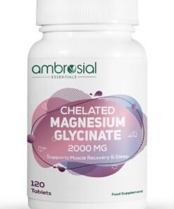 Ambrosial Chelated Magnesium Glycinate 2000mg | Provides 440mg Elemental Magnesium per Serving | 120 Vegan Tablets