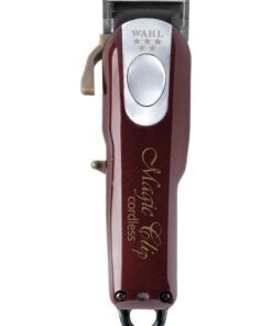 Wahl Professional 5 Star Magic Clip | Cord-Cordless | 8 premium Attachments | Staggertooth Blade | 3 Pin - GCC Maroon/Silver 0.8-2.5mm