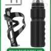 GROIC Bike Water Bottle Cage with BPA-Free 750ml Bike Bottle, Black Gloss Strong Bike Water Bottle Holder, Bicycle Cup Holder, Cycling Bottle Holder for Road Bike and Mountain Bike
