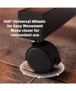 Adjustable Overbed Laptop Table with Wheels Tilting Wooden Desktop Height Adjustable Bedside Desk 70x40 cm Brown - Image 3
