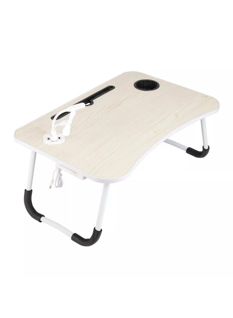 DubaiGallery Folding Laptop Desk Standing Bed Table with USB Port/Cup Holder - Ideal for Bed, Couch, Sofa - Multi-Functional Laptop Table
