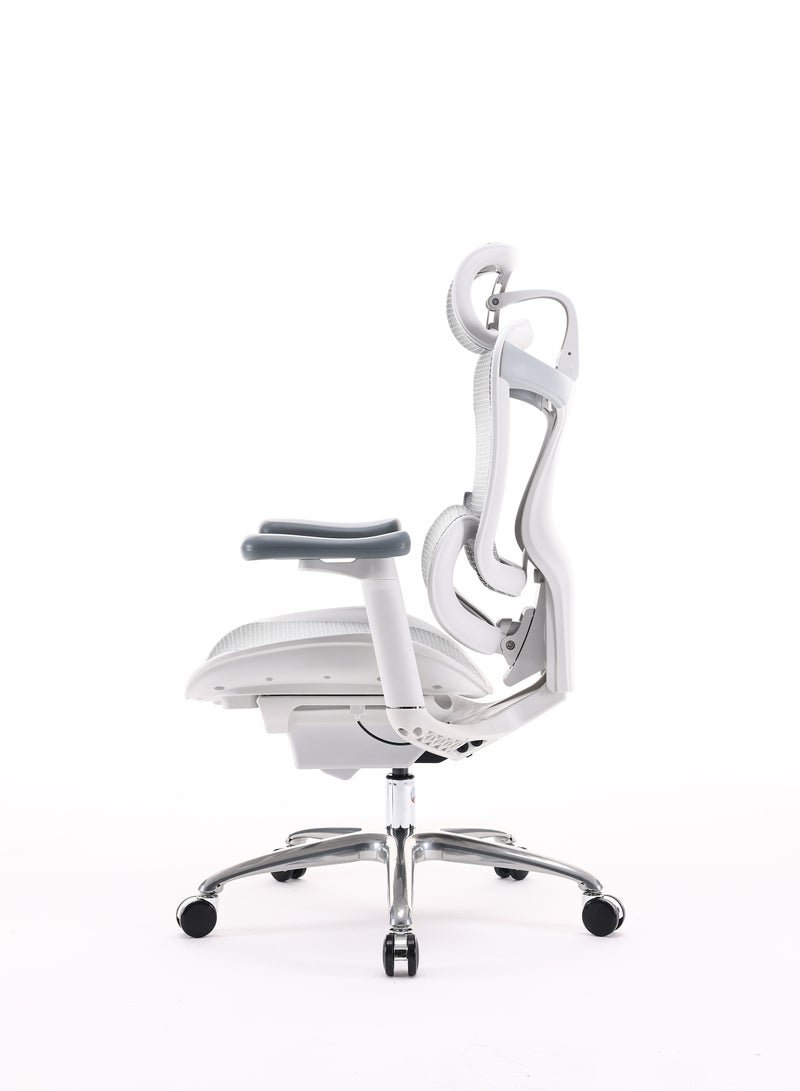 SIHOO Doro C100-B101 Ergonomic Gaming/Office Chair with Ultra Soft 3D Armrest, Dynamic Lumbar Support, Adjustable Backrest, Swivel, Light Grey - Image 4