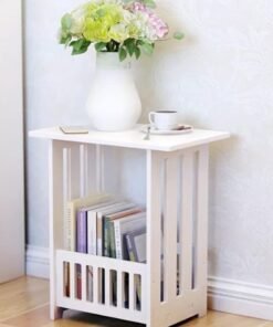 TPGP Mini PVC Square Coffee Tea Table Living Room Bedroom Modern Storage Shelf Bedside White Table PVC Foam Board Table