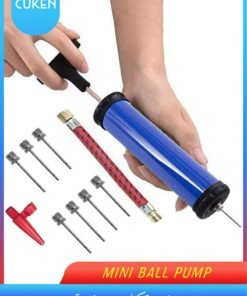 Cuken Portable Air Pump, Sports Ball Tool Inflator Ball Pump with 4 Piece Needles, 1 Piece Valve Adapter and 1 Piece Air Hose for Football Basketball Volleyball Rugby Balloons Swim Inflatables (Blue)