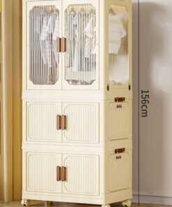 keke 2 Layers Stylish Multi-Functional Storage 1 Cabinet & 2 Wardrobe